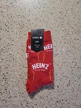 1 Pair Unisex Stance Casual Crew Heinz 1869 Ketchup Tomatoes Socks Mens Sz 9-13